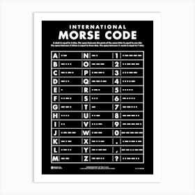 Morse Code Alphabet 1 Art Print