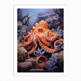 Octopus Migrating Illustration 2 Art Print