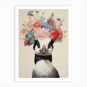 Bird With A Flower Crown Bufflehead 1 Art Print