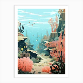Great Barrier Reef, Australia, Graphic Illustration 2 Art Print