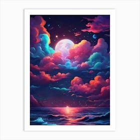 Moon And Clouds 1 Art Print
