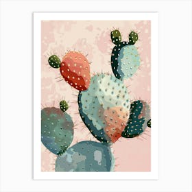 Prickly Pear Cactus Minimalist 3 Art Print