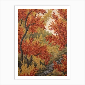 Willow 1 Vintage Autumn Tree Print  Art Print
