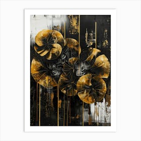 Gold And Black Abstract Painting 43 Art Print