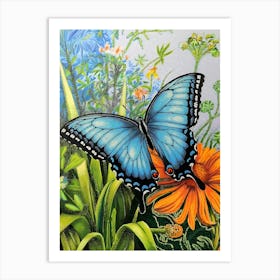 Butterfly In The Garden 1 Art Print