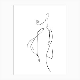 Woman Naked Line art Art Print