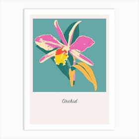 Orchid 3 Square Flower Illustration Poster Art Print