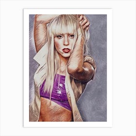 Lady Gaga art print wall Art Print