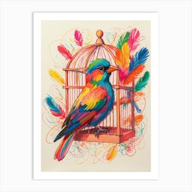 Bird In Cage Art Print