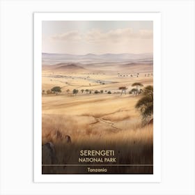 Serengeti National Park Tanzania Watercolour 4 Art Print