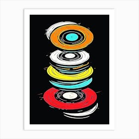 Vinyl Record Stack Art Print