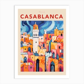 Casablanca Morocco 2 Fauvist Travel Poster Art Print