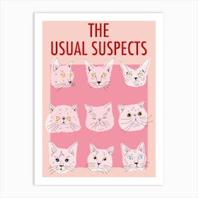 Usual Suspects - Cat Poster Art Print