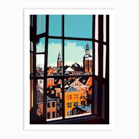 A Window View Of Amsterdam In The Style Of Pop Art 2 Art Print