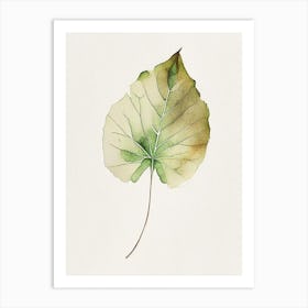 Malva Leaf Minimalist Watercolour Art Print
