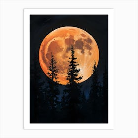 Full Moon In The Forest 1 Art Print