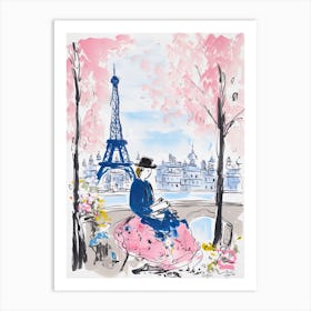 Paris, Dreamy Storybook Illustration 2 Art Print
