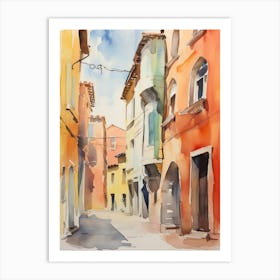 Ferrara, Italy Watercolour Streets 3 Art Print