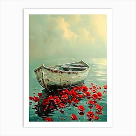 Poppies And The Boat Art Print