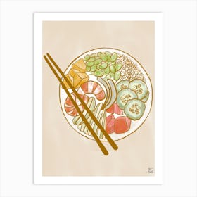 Hawaiian Food Sketch Art Print
