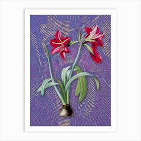 Vintage Brazilian Amaryllis Botanical Illustration on Veri Peri n.0887 Art Print