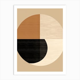 Ephemeral Elegance: Circles in Beige Bauhaus Art Print