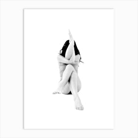 Entangled Legs and Arms Artistic Black And White Minimalist Feminine Boho Abstract Body Positivity Art Print Art Print
