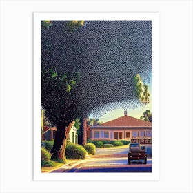 Inglewood, City Us  Pointillism Art Print