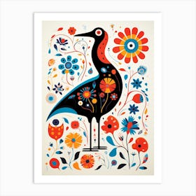 Scandinavian Bird Illustration Coot 2 Art Print