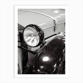 Black And White Vintage Car Art Print