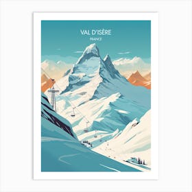 Poster Of Val D Isere   France, Ski Resort Illustration 3 Art Print