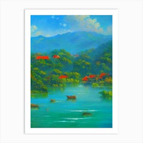 Cat Ba National Park Vietnam Blue Oil Painting 1  Art Print