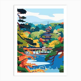 Hiraizumi Temple Japan 2 Colourful Illustration Art Print