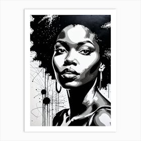 Vintage Graffiti Mural Of Beautiful Black Woman 95 Art Print