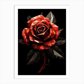 Polygonal Rose 1 Art Print