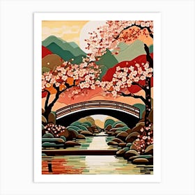 Cherry Blossom Bridge Art Print