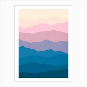 Watercolor sunset landscape 36 Art Print