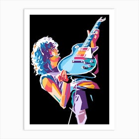 Jimmy Page on stage wpap art style Art Print