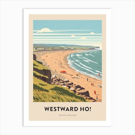 Devon Vintage Travel Poster Westward Ho! Art Print