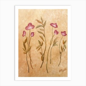 Crimson Flowers Art Print