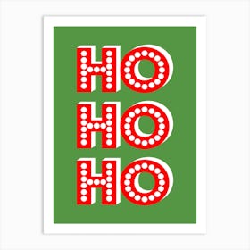 Ho Ho Ho Christmas Typography Art Print