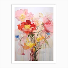 Abstract Flower Painting Peony 1 Art Print