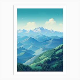 Hakuba   Nagano, Japan, Ski Resort Illustration 1 Simple Style Art Print