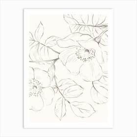 Roses On A Branch 2 Art Print