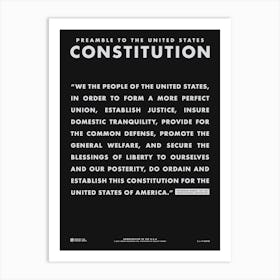 Constitution Preamble Art Print