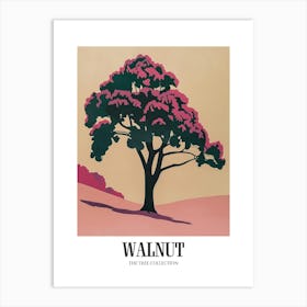 Walnut Tree Colourful Illustration 4 Poster Art Print