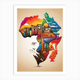 Africa Map 1 Art Print