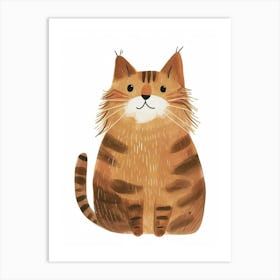 Ragamuffin Cat Clipart Illustration 4 Art Print