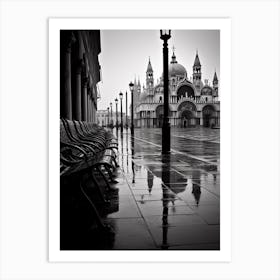 Venice, Italy,  Black And White Analogue Photography  3 Art Print