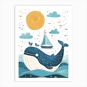 Whale In The Sea Art Print